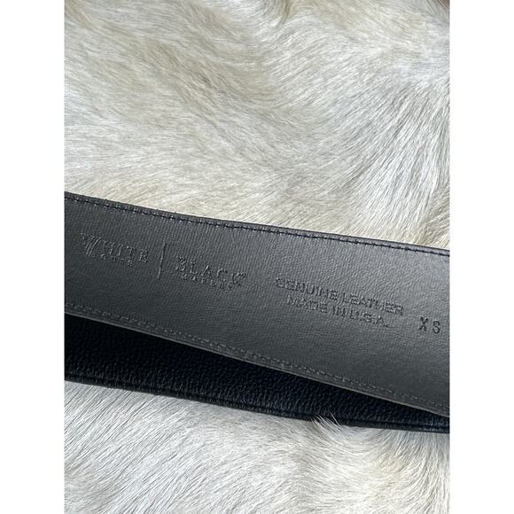 Vintage Black Broad Belt Leather  White House Black Market XS USA - Picture 6 of 6